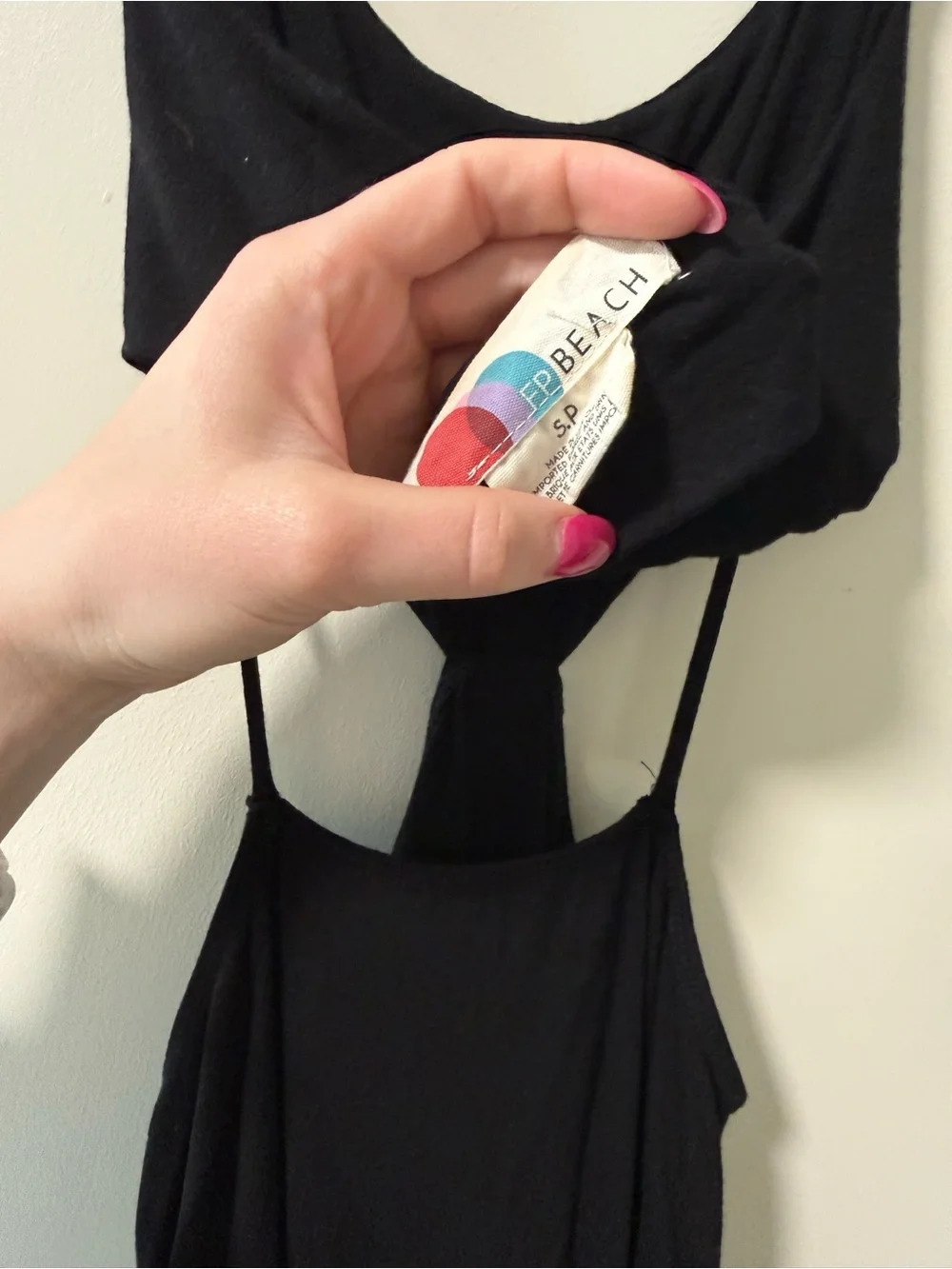 Free People Beach Black Cutout Spaghetti-Strap Midi Dress - Picture 3 of 5